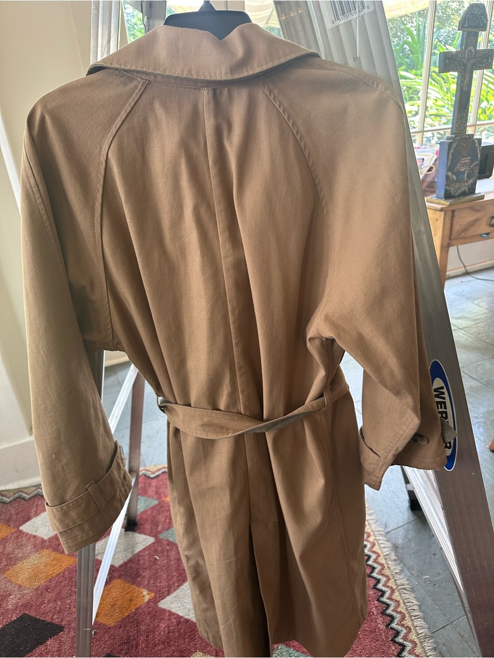 Classic womans Tan Trench Coat with Belt - Picture 3 of 3